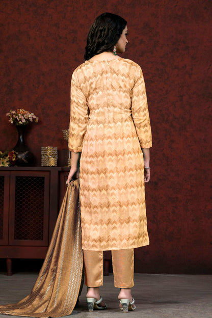 Mustard Colour Unstitched Modal Cotton Pant Style Suit