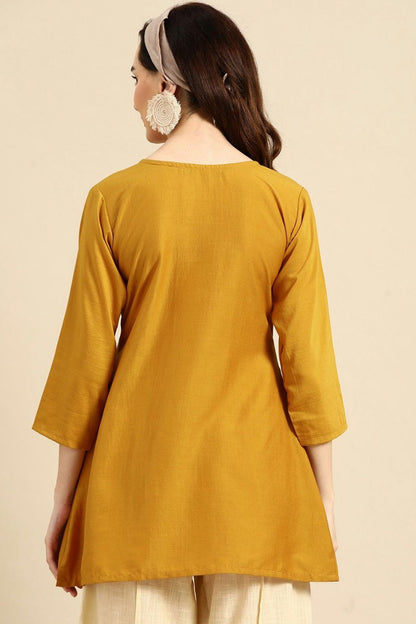 Mustard Colour Viscose Rayon Readymade Top