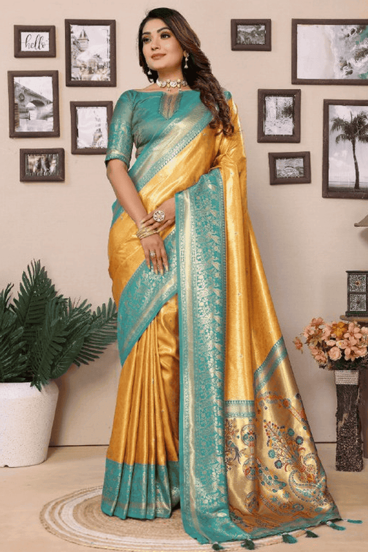 Mustard-Colour-Woven-Work-Pure-Banarasi-Tissue-Silk-Traditional-Saree-VSSD1250310