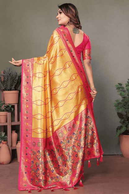 Mustard Colour Woven Work Pure Banarasi Tissue Silk Traditional Saree VSSD1250321