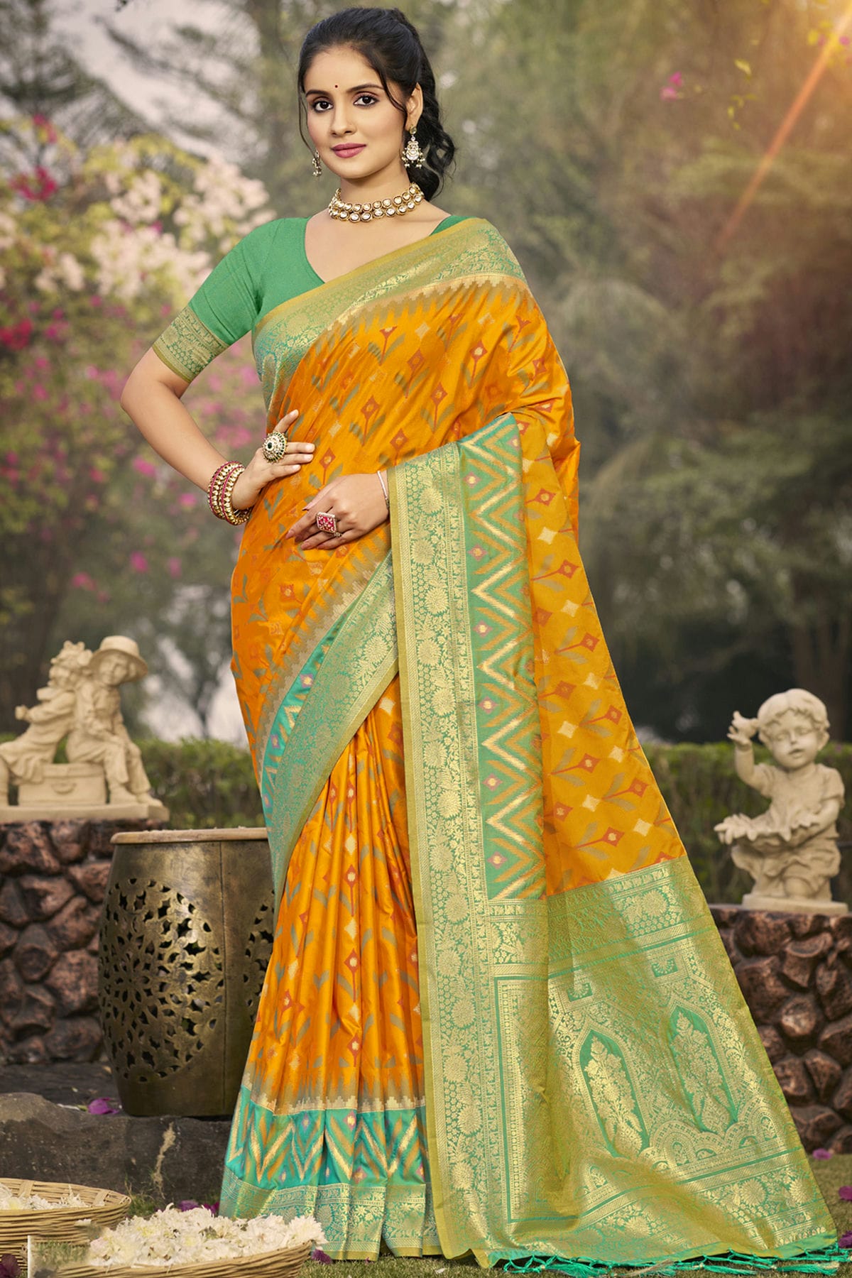 Mustard-Colour-Woven-Work-Silk-Traditional-Saree-VSSD1103298