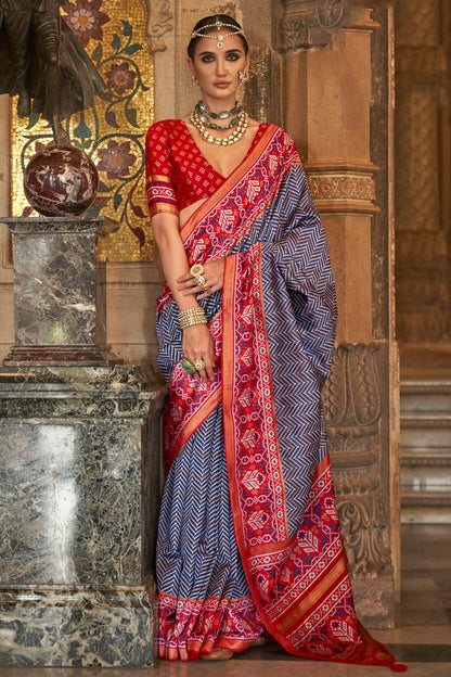 Navy Blue Colour Banarasi Silk Saree