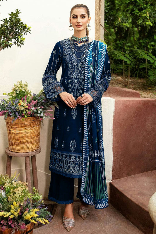 Navy Blue Colour Rayon Semi Stitched Pakistani Suit