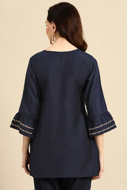 Navy Blue Colour Viscose Rayon Readymade Top