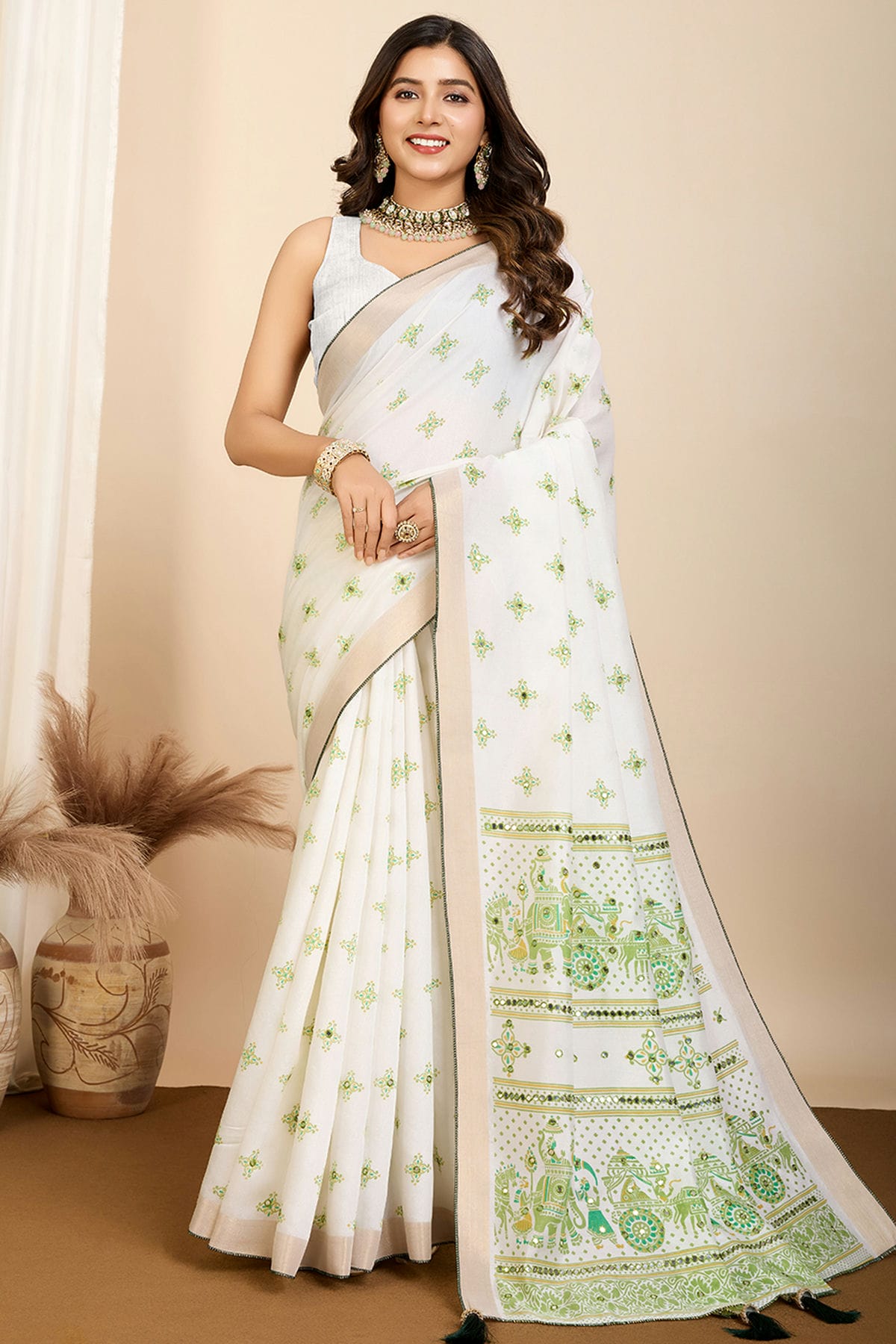 Off-White-Colour-Cotton-Saree-VSSD1112761