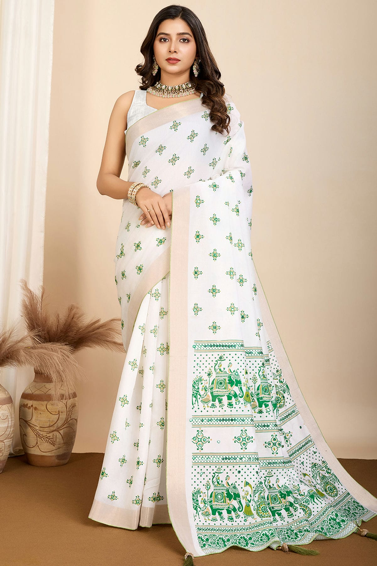 Off-White-Colour-Cotton-Saree-VSSD1112762