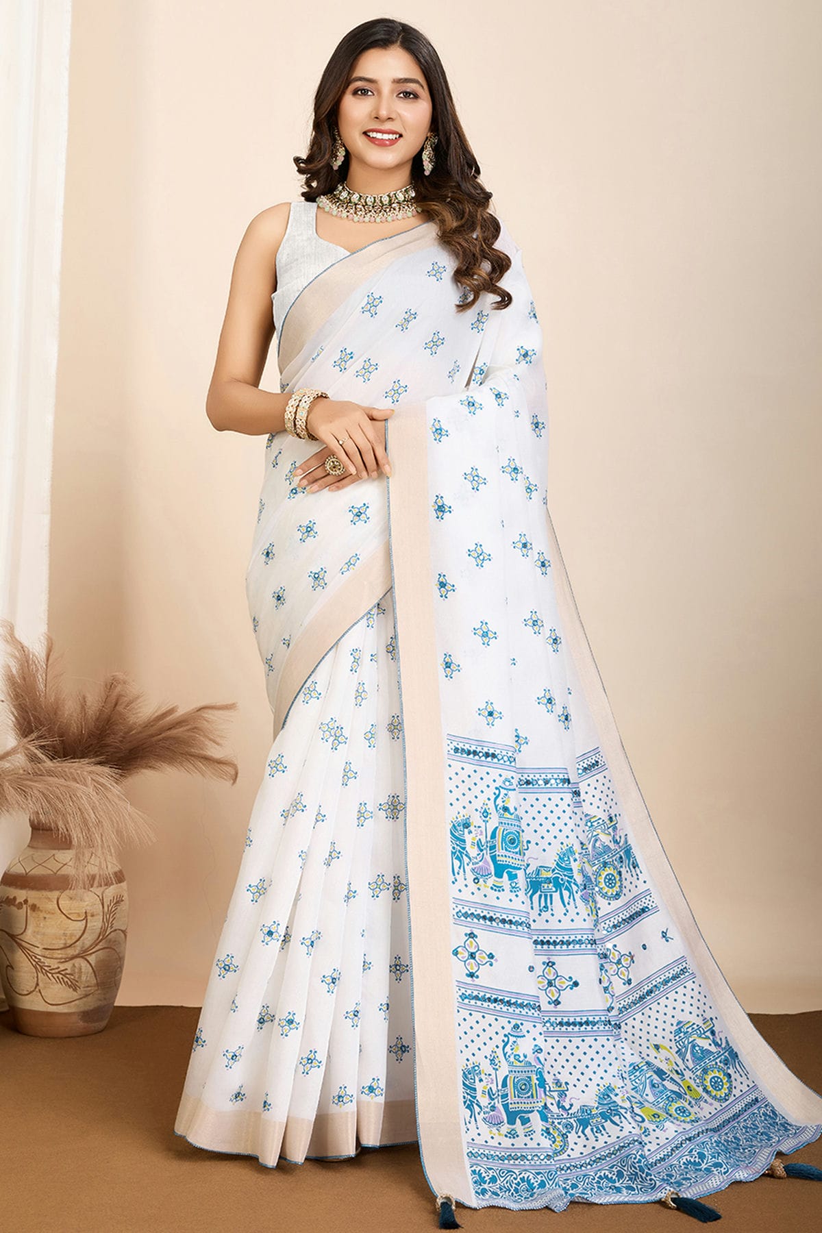 Off-White-Colour-Cotton-Saree-VSSD1112763