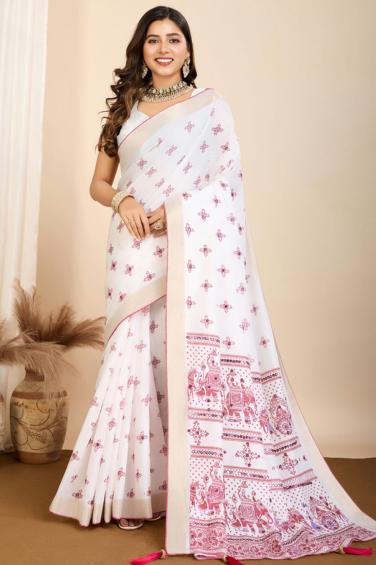 Off-White-Colour-Cotton-Saree-VSSD1112764