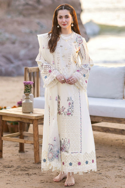 Off White Colour Cotton Semi Stitched Pakistani Suit