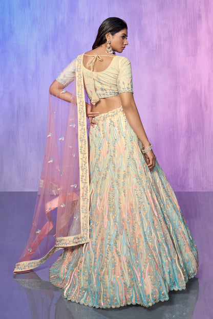 Off White Colour Embroidery Organza Lehenga Choli