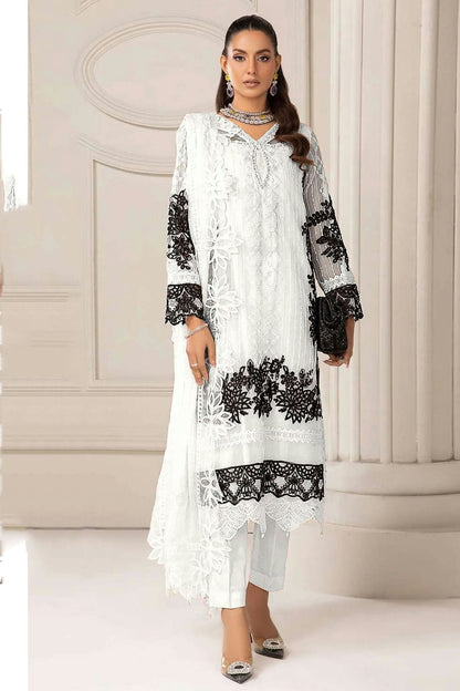 Off White Colour Faux Georgette Pakistani Suit