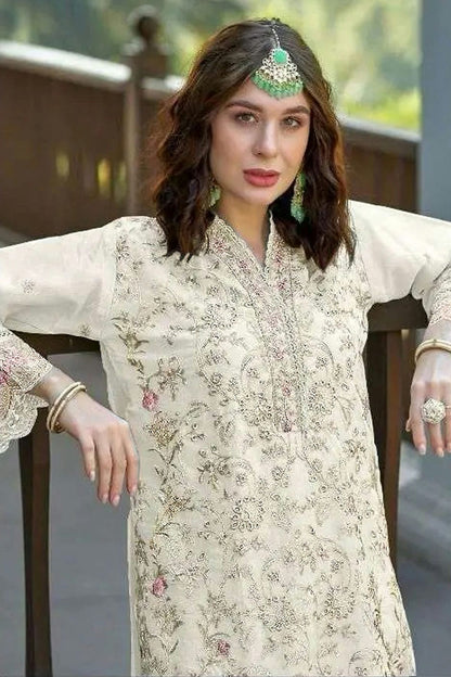 Off White Colour Organza Pakistani Suit VSSM1140621