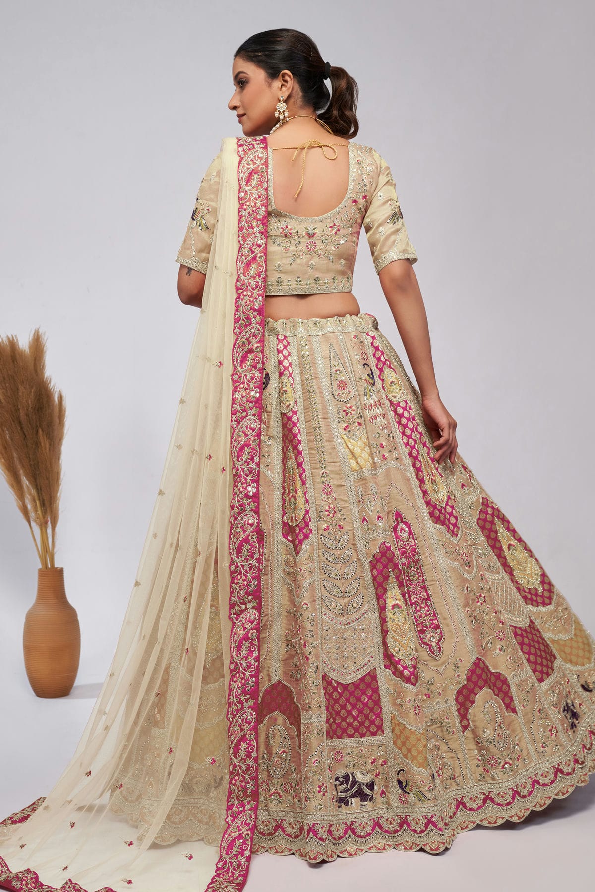 Off White Colour Organza Silk Lehenga Choli