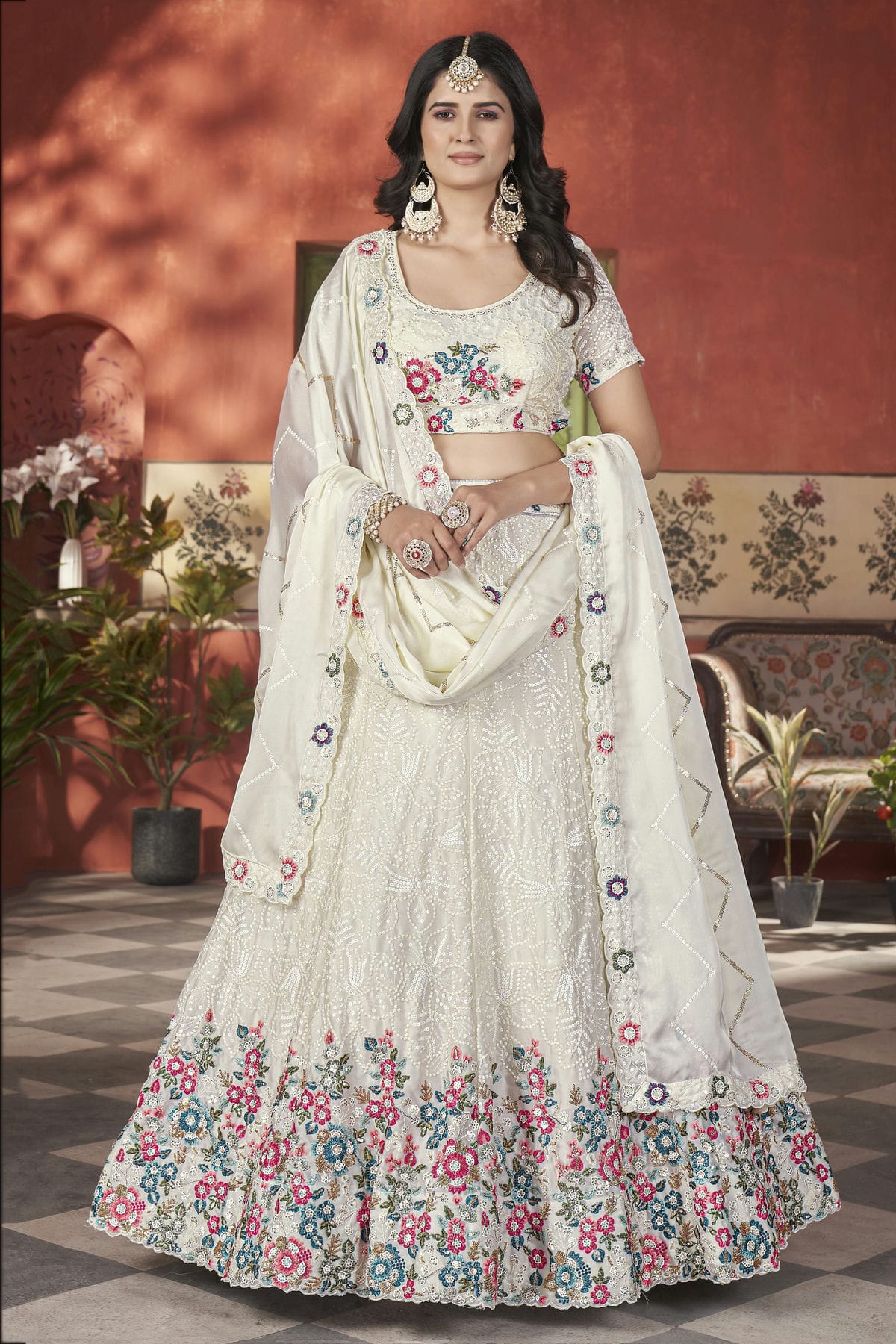 Off-White-Colour-Semi-Stitched-Chinon-Lehenga-Choli-VSLC1112525