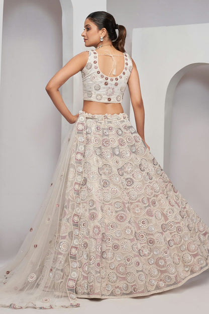 Off White Colour Soft Net Lehenga Choli