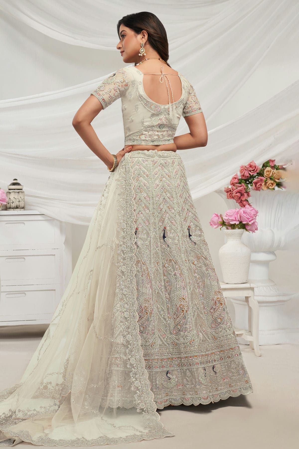 Off White Colour Soft Net Lehenga Choli