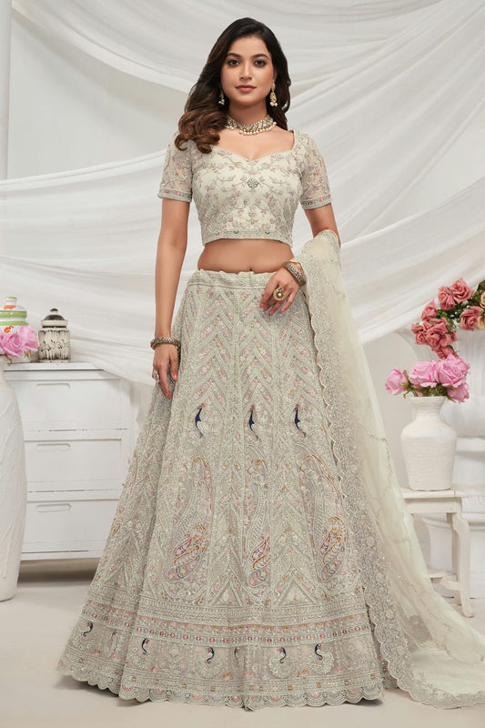 Off White Colour Soft Net Lehenga Choli