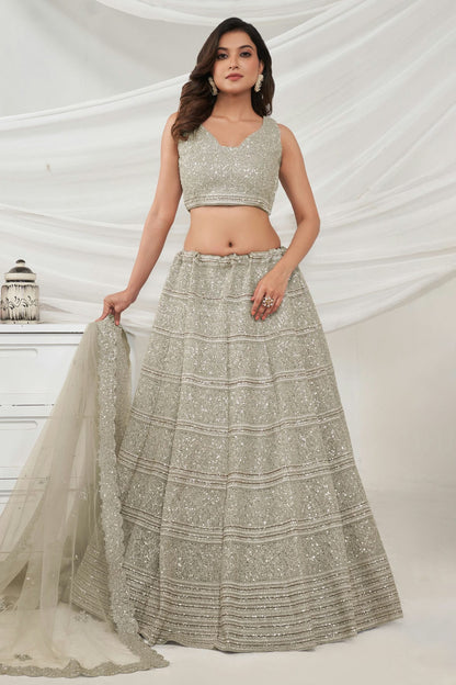 Off White Colour Soft Net Lehenga Choli