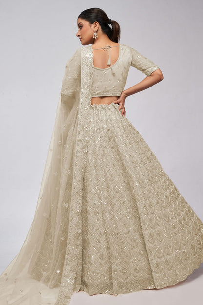 Off White Colour Soft Net Lehenga Choli