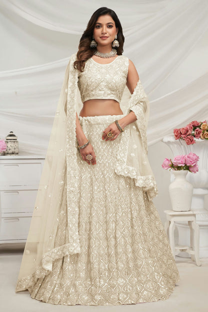 Off White Colour Soft Net Lehenga Choli