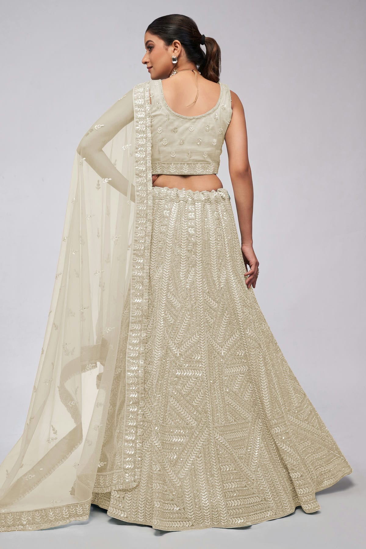 Off White Colour Soft Net Lehenga Choli