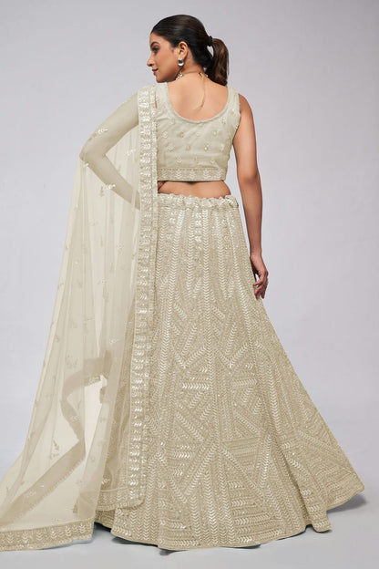 Off White Colour Soft Net Lehenga Choli