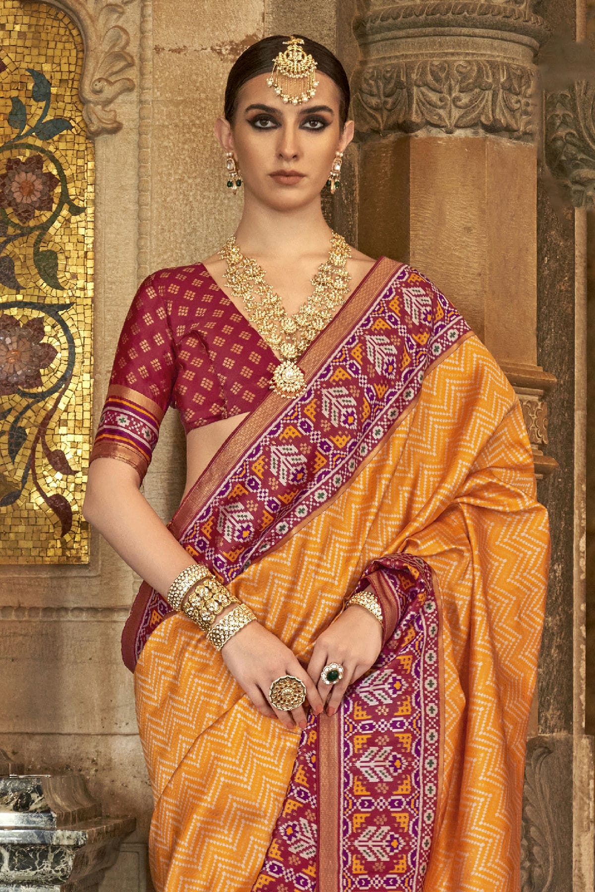 Orange Colour Banarasi Silk Saree VSSD1110259