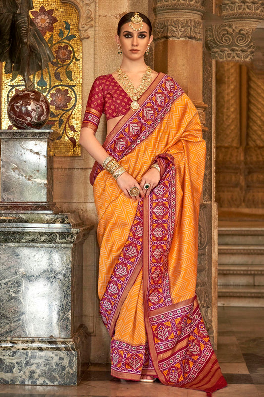 Orange Colour Banarasi Silk Saree