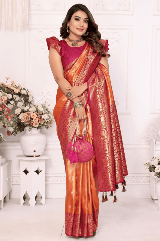 Orange-Colour-Woven-Work-Pure-Banarasi-Tissue-Silk-Traditional-Saree-VSSD1250250