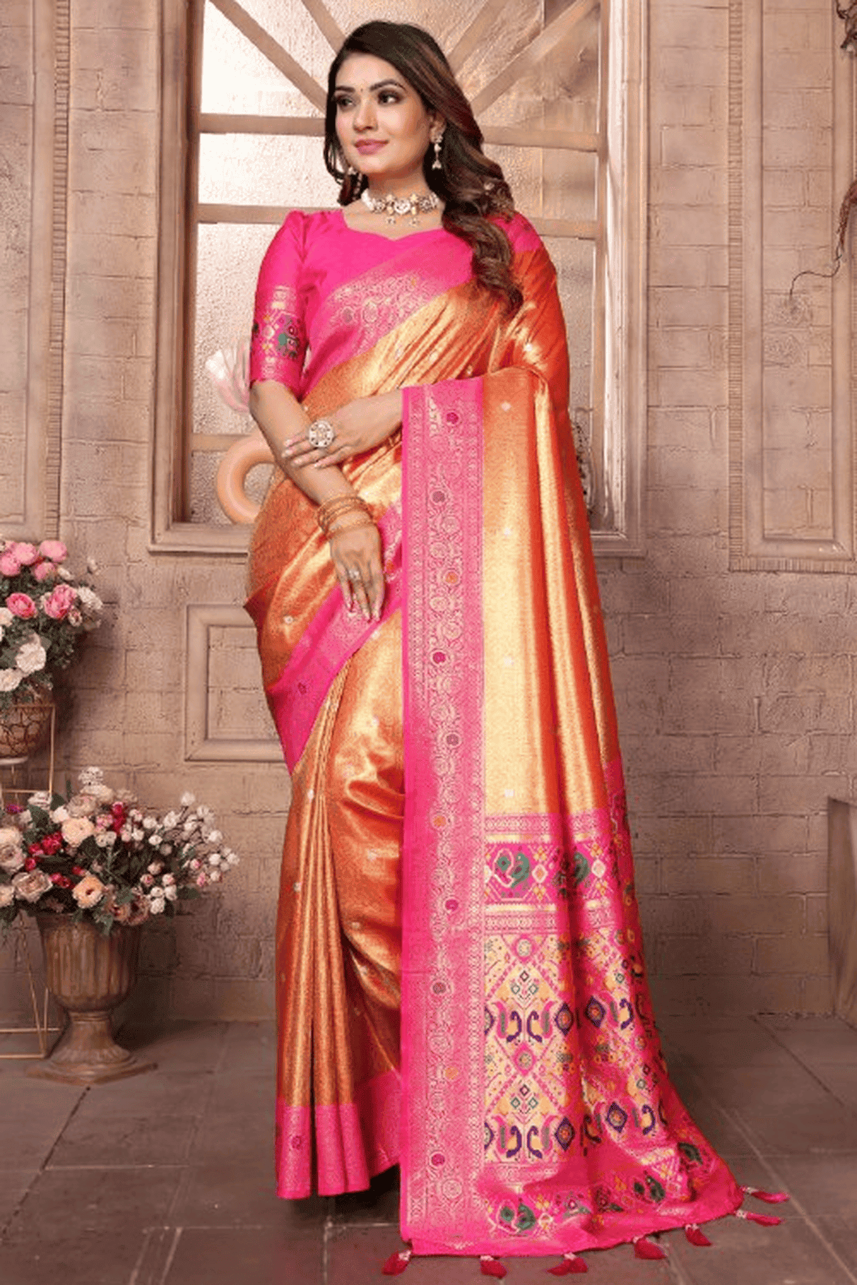 Orange-Colour-Woven-Work-Pure-Banarasi-Tissue-Silk-Traditional-Saree-VSSD1250331