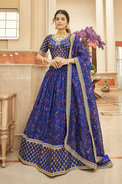 Organza Embroidery A Line Lehenga Choli