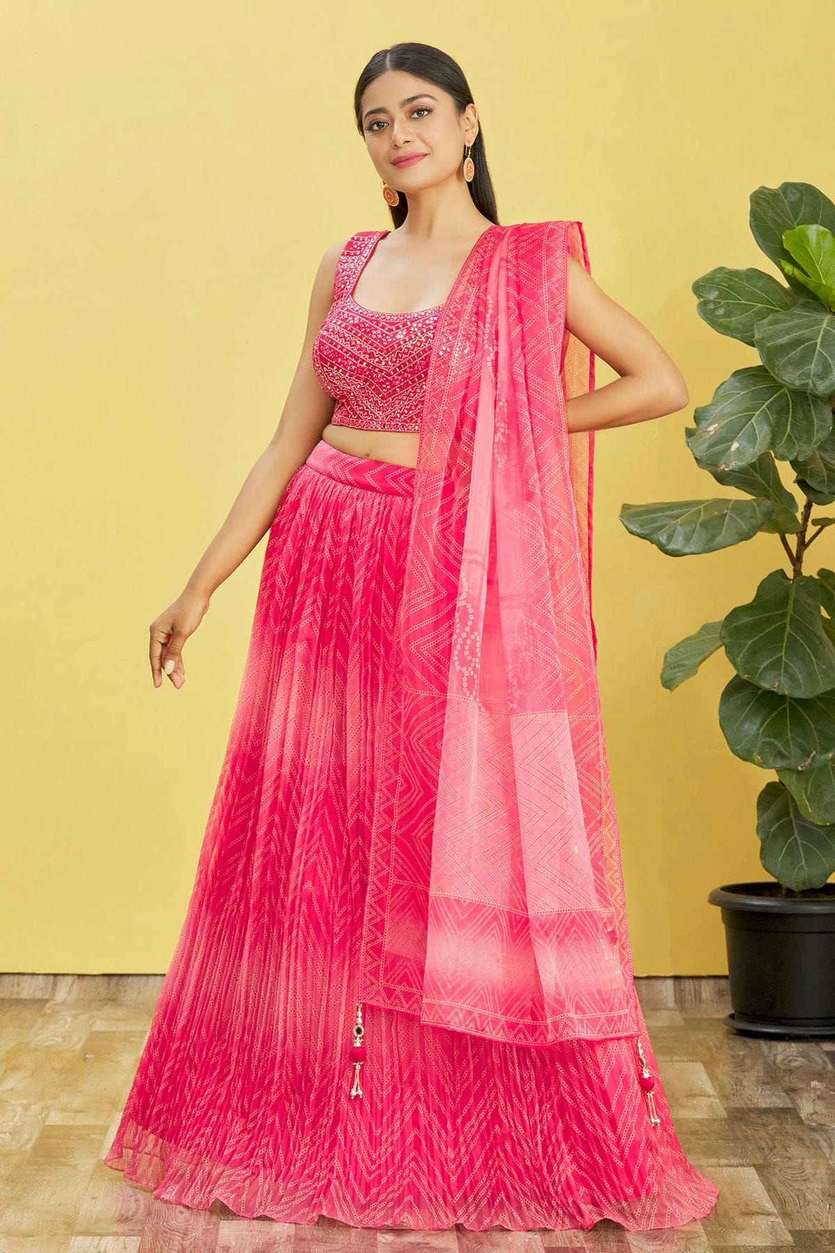 Organza Embroidery A Line Lehenga Choli