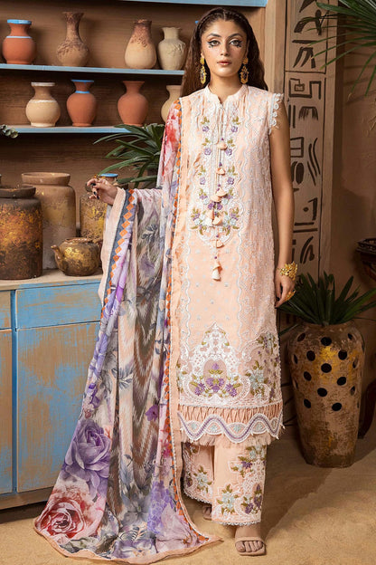 Peach Colour Cotton Semi Stitched Pakistani Suit