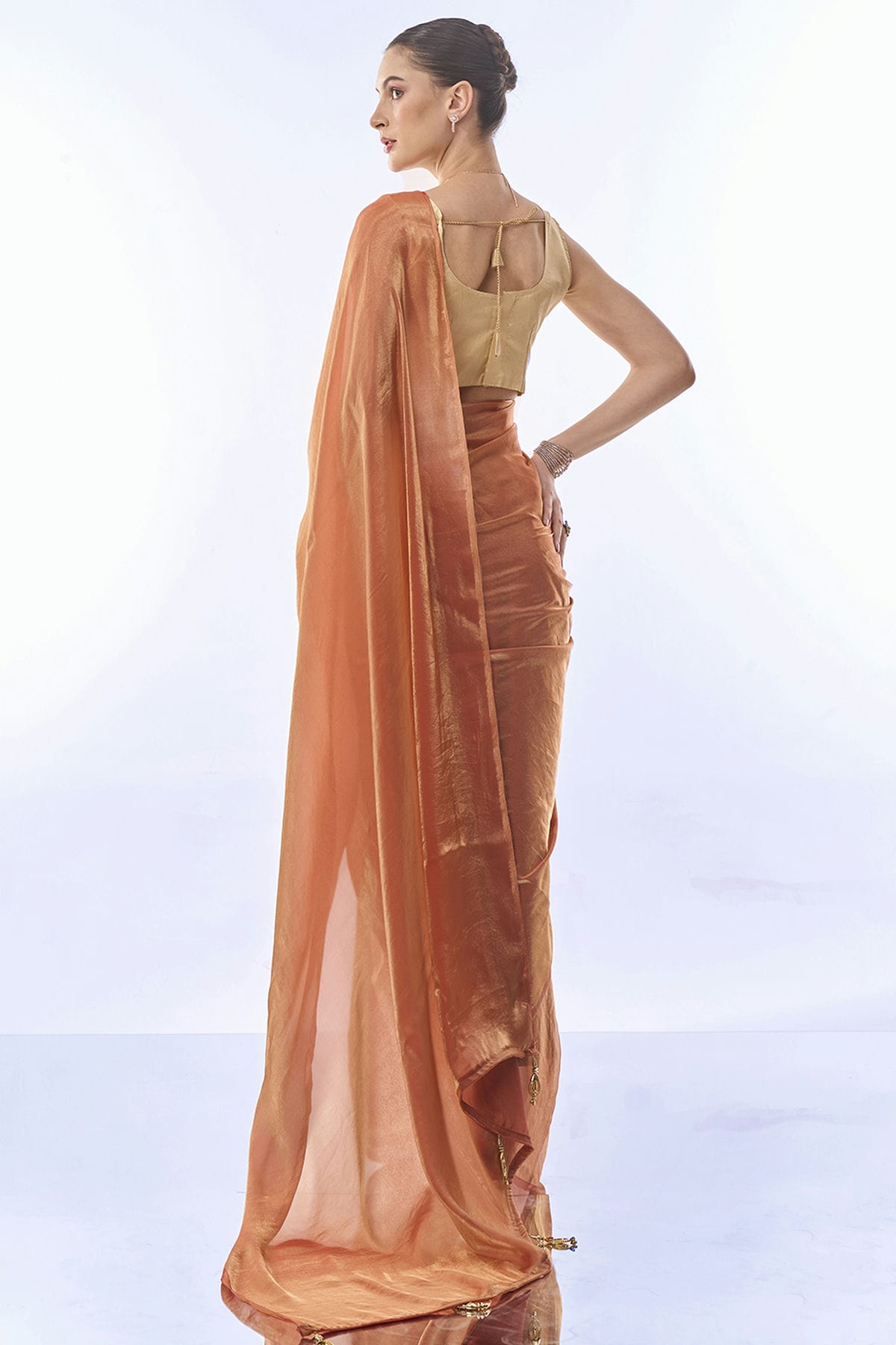 Peach Colour Fendy Saree