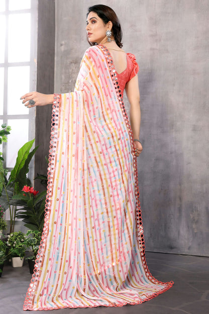 Peach Colour Georgette Saree VSSD1180195