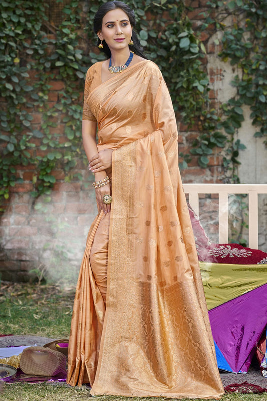 Peach-Colour-Woven-Work-Silk-Traditional-Saree-VSSD1103265