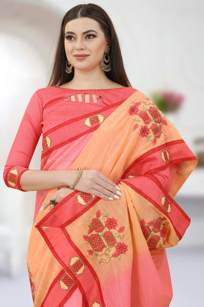 Pink Colour Art Silk Designer Saree