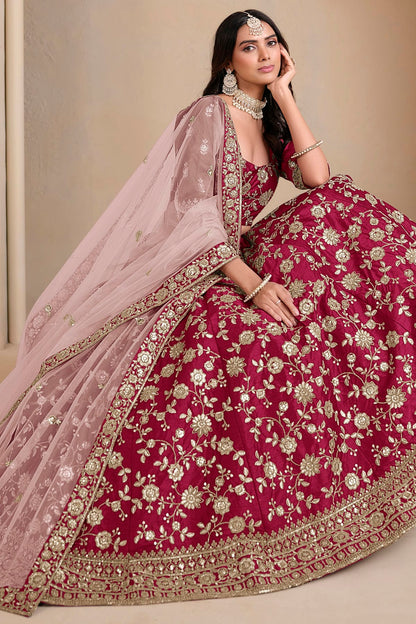 Pink Colour Art Silk Lehenga Choli VSLC1050690