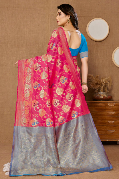 Pink Colour Banarasi Silk Saree VSSD1110288