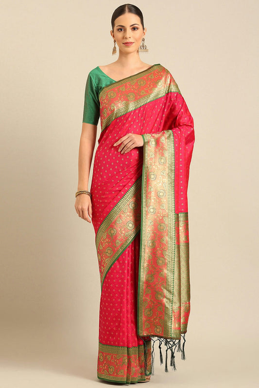 Pink Colour Banarasi Silk Traditional Saree