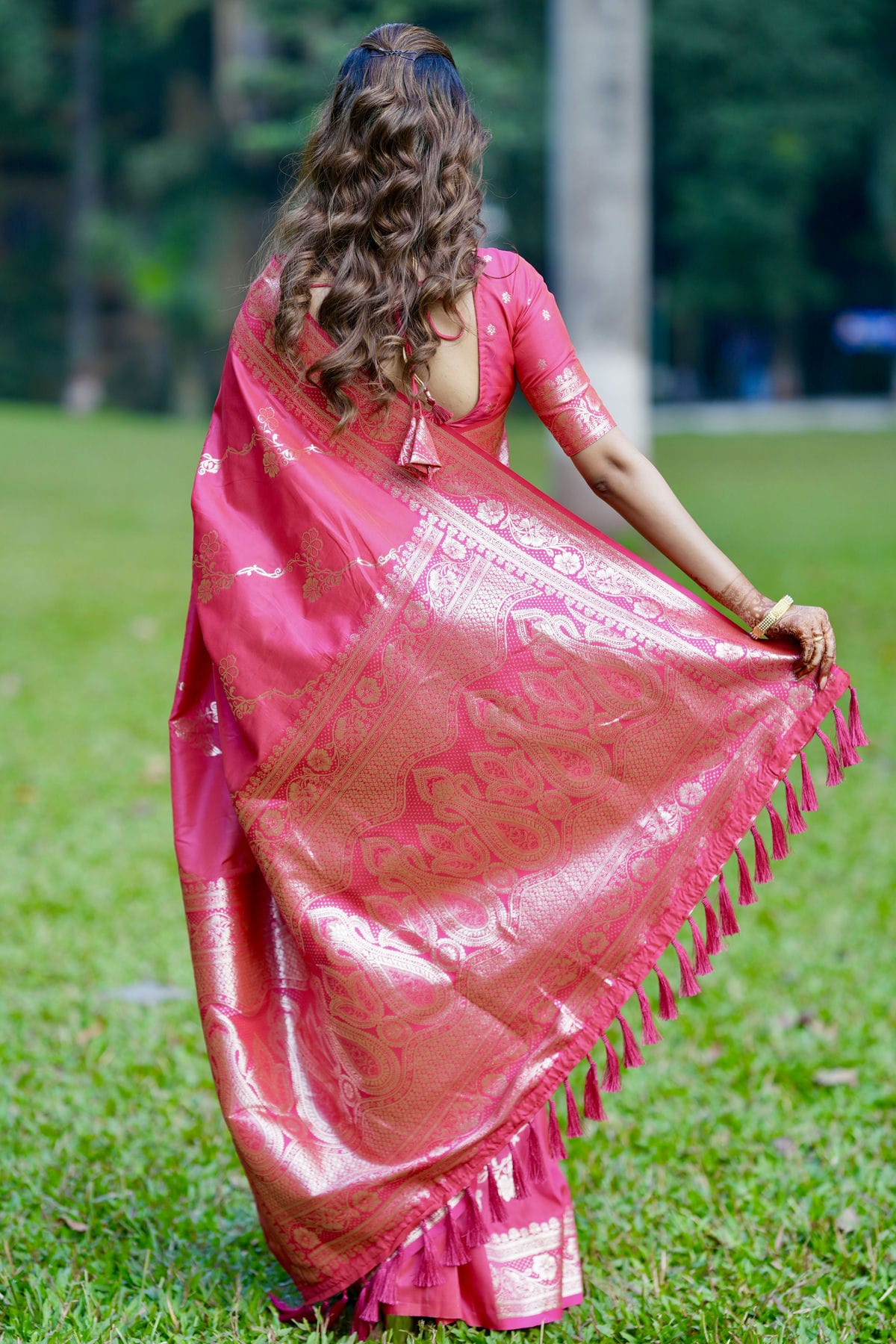 Pink Colour Banarasi Silk Traditional Saree