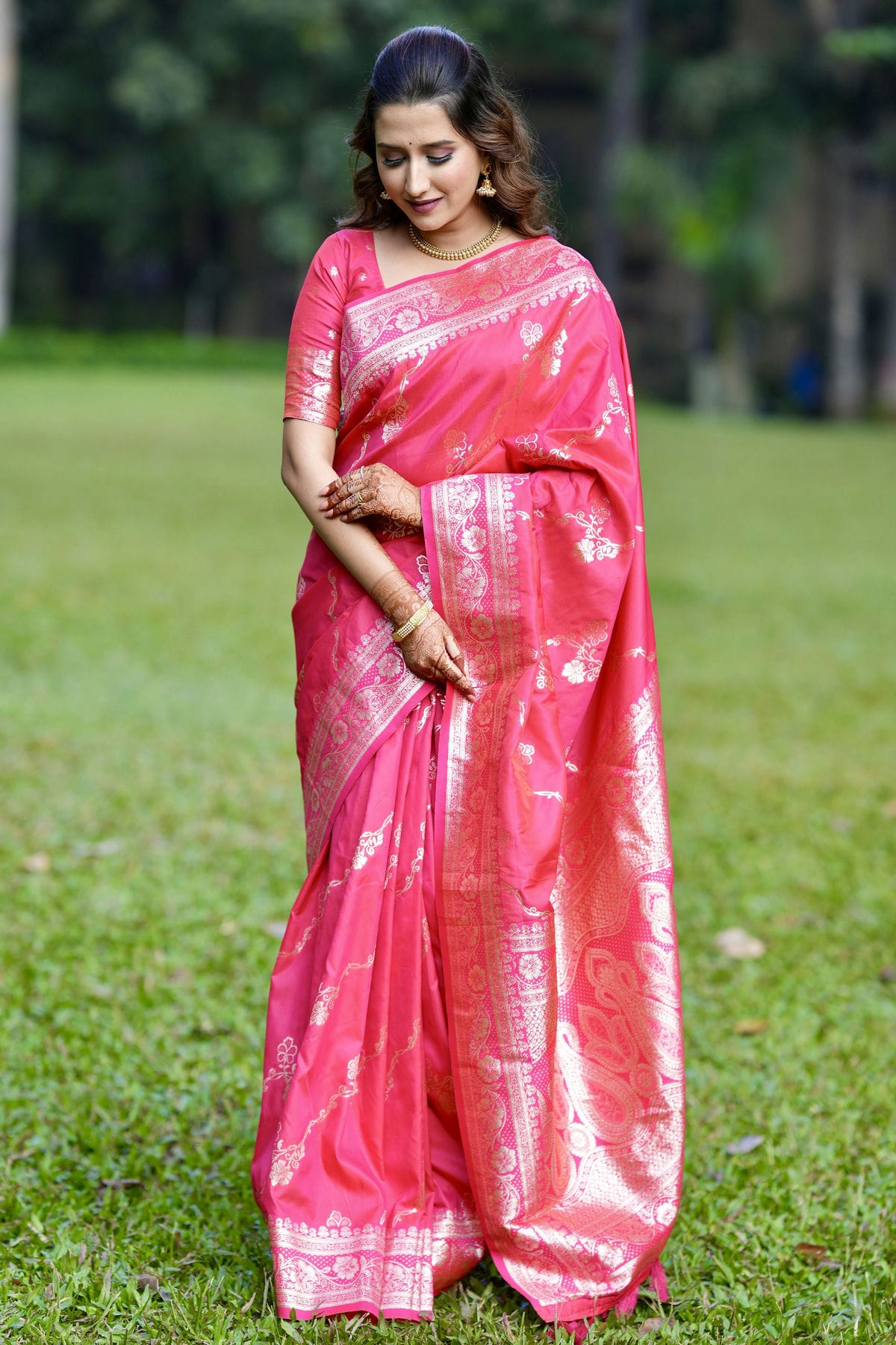 Pink Colour Banarasi Silk Traditional Saree