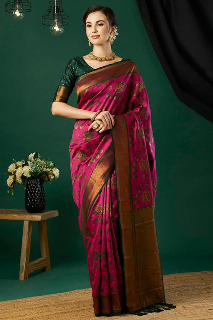 Pink Colour Banarasi Silk Traditional Saree