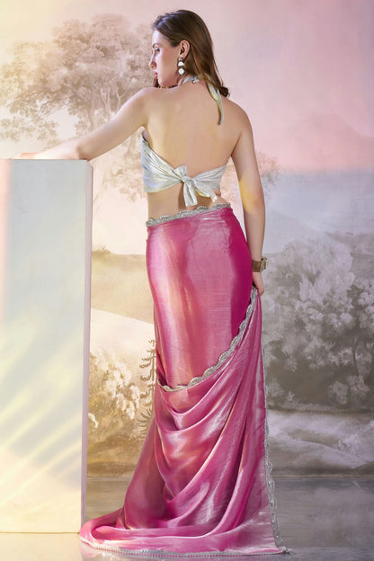 Pink Colour Burberry Organza Saree VSSD1112722