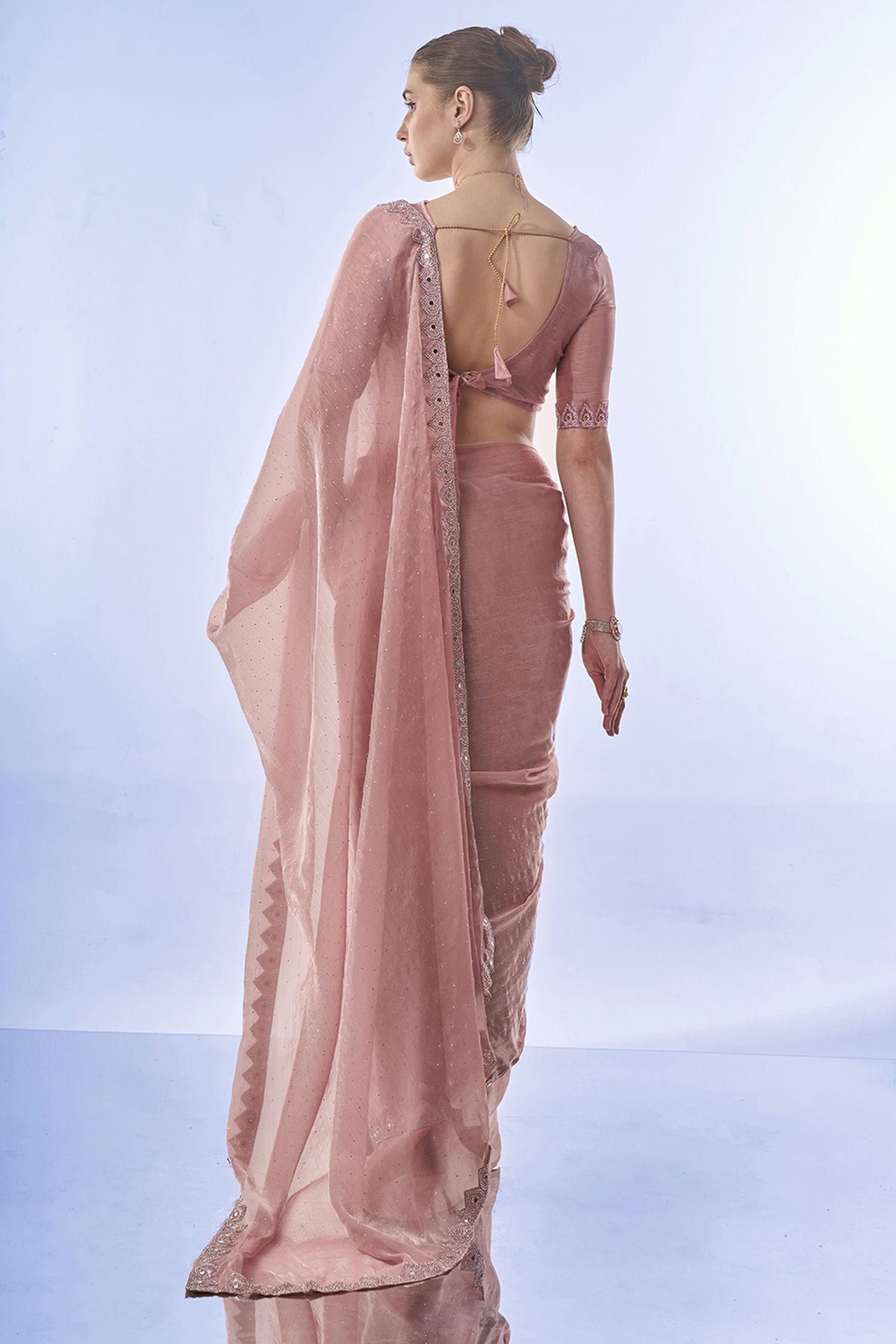 Pink Colour Burburry Saree