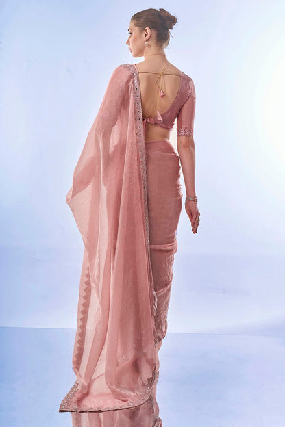 Pink Colour Burburry Saree