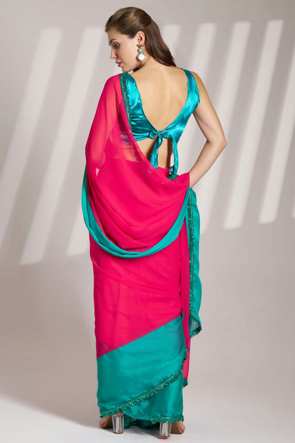 Pink Colour Chiffon Saree VSSD1112767