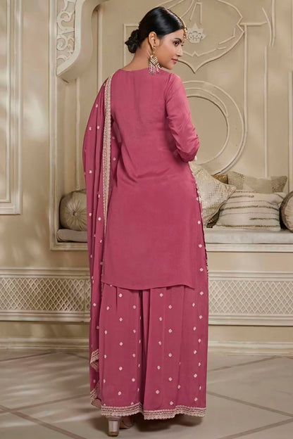 Pink Colour Chinon Sharara Suit