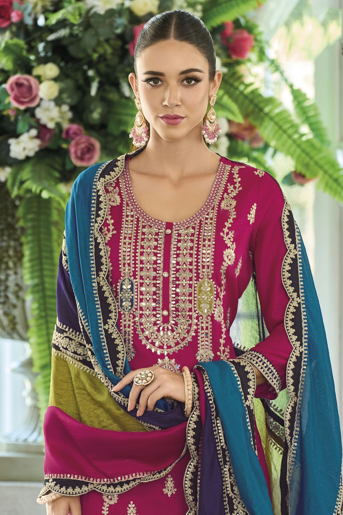 Pink Colour Chinon Silk Pakistani Suit VSSM1140592