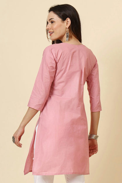 Pink Colour Cotton Readymade Top